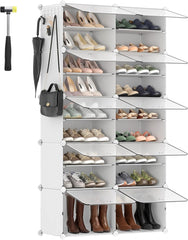 Omara za čevlje z 10 predali in vrati, bela
