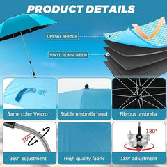 PANTHEM 360° vrtljiva zložljiva senčnika za ležalnik - komplet 2 kosa