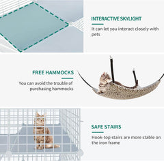 YITAHOME 4-nivojska kovinska kletka za mačke in druge hišne ljubljenčke