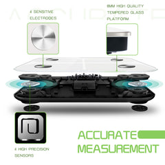 Foryond Digitalna Tehtnica za Telesno težo z Aplikacijo, Bluetooth, Kapaciteta 180 kg