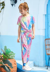 Dekliški Komplet s Tie-Dye Tiskom