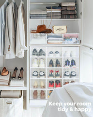 NEWSONA Prozorne zložljive škatle za shranjevanje obutve – komplet 18 kosov