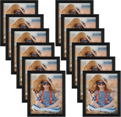 EXYGLO Komplet 12 črnih okvirjev za slike - 20 × 25 cm