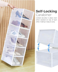 NEWSONA Prozorne zložljive škatle za shranjevanje obutve – komplet 18 kosov