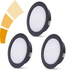 Vgradna LED svetilka, 3-stopenjsko zatemnljiva - črna