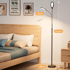 LED stoječa svetilka z upogljivim vratom črna