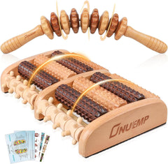 ONUEMP komplet 2 lesnih masažnih valjčkov za maderoterapijo za stopala in telo