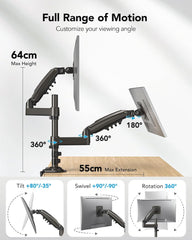 Nastavljiv nosilec za dva monitorja