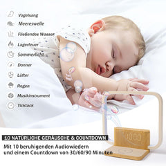 Nočna svetilka z brezžičnim polnjenjem in budilko