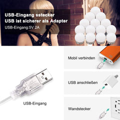 Hollywood komplet luči za kozmetično ogledalo s 14 LED žarnicami