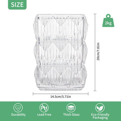 Dekorativna Steklena Vaza za Cvetje in Pampas Trave