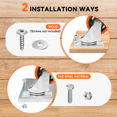 WEIBIDA Komplet 4 vrtljivih koles z zavoro - nosilnost do 450 kg