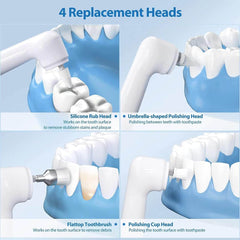 ZOCCEE komplet za čiščenje in beljenje zob s 5 nastavki in LED lučko