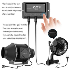AYGROCHY 10 W 10-stopenjski ventilator za rastline z nastavkom