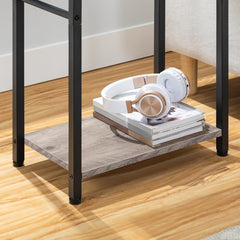 Stojalo za brisače z dvema palicama, industrijski stil, 42 × 24 × 80 cm