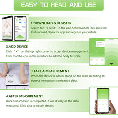 Foryond Digitalna Tehtnica za Telesno težo z Aplikacijo, Bluetooth, Kapaciteta 180 kg