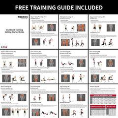 PROIRON litoželezni nastavljiv komplet dumbell ročk in uteži – 20 kg