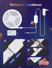 Pametni 10 m RGB LED trak z IR daljincem, 24W