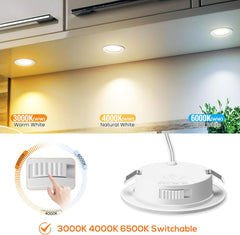 LED vgradna svetilka 12 V s tremi barvnimi temperaturami- 6 kosov