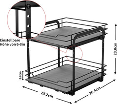 MAYZOLOP 2-nivojski izvlečni organizatorl za začimbe z nastavljivo višino