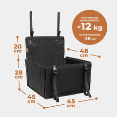 WUGLO Vodoodporen črn avto sedež za manjše pse - S