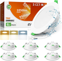 Zatemnljiva LED Vgradna Svetilka, 230 V, 10 W, 1050 LM (Komplet 6 kosov)