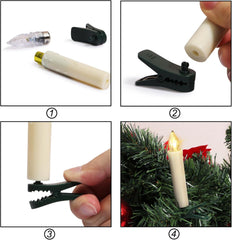 LED brezžične božične sveče s časovnikom - 20 kosov