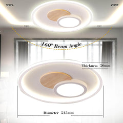 Lesena LED Stropna Svetilka z Zatemnitvijo in Daljinskim Upravljalnikom