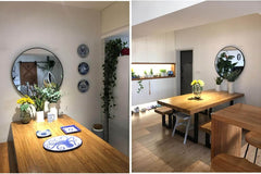 Okroglo Ogledalo z Črnim Kovinskim Okvirjem (30 cm)