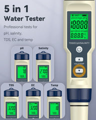 Tester kakovosti vode 5 v 1 z visoko natančnostjo
