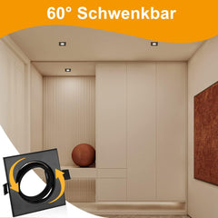 GU10 Črna kvadratna vgradni okvirji za svetila 87mm (10kos)