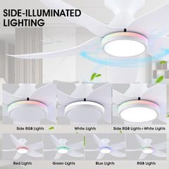 SURTIME Stropni ventilator z RGB osvetlitvijo in daljinskim upravljanjem