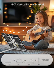 Zložljivo belo notno stojalo z nastavitvijo višine