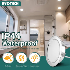 Komplet 6 vgradnih LED svetil za pohištvo, toplo bela svetloba, krom