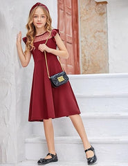 Dekliška Poletna Obleka s Stranskimi Žepi