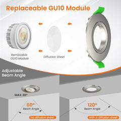 Stropna LED Nagibna Svetilka - 230 V 76 mm 6 W (Paket 6 Kosov)