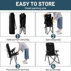 TIMBER RIDGE zložljiv kamp stol z visokim naslonom