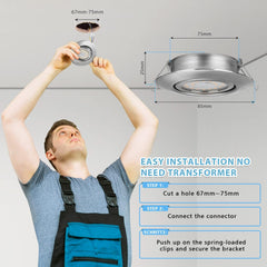 LED vgradni reflektorji za kopalnico in kuhinjo - 6 kosov