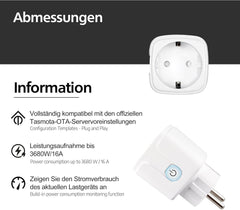 Pametna 16A Vtičnica z Merilnikom Porabe Električne Energije - Komplet 4 Kosov