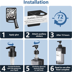 Siv stenski dozirnik mila brez vrtanja, 500 ml - komplet 4 kosi