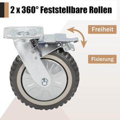 UYOYOUS set 4 industrijskih transportnih koles z dvema zavorama