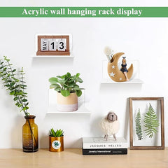 Stenski set treh belih lepilnih polic brez vrtanja