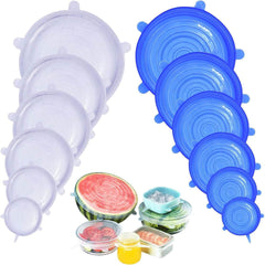 Set 12 Večnamenskih Silikonskih Pokrovov za Posode