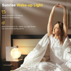 Nočna svetilka Luna z dnevnim alarmom in 8 barvami RGB