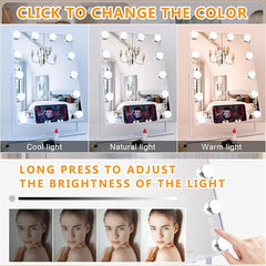 Kozmetično ogledalo z LED lučmi in brezžičnim polnjenjem 30×41 cm