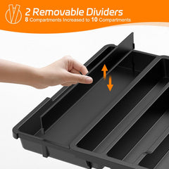 Raztegljiv organizator predala za jedilni pribor - siv