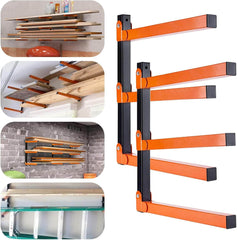 Komplet 2 kovinskih stenskih nosilcev za les za delavnico in skladišče