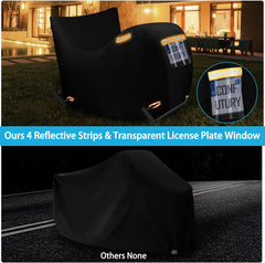 CONFUTURY vodoodporna zaščitna prevleka za motor z okencem za registracijo in odsevnimi trakovi - 2XL