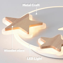 Otroška stropna LED svetilka v obliki zvezde, 34 cm, z daljincem