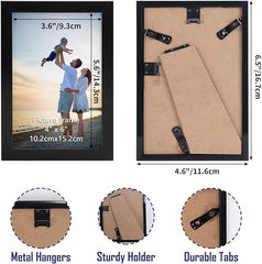 Set 18 črnih okvirjev za slike 10 x 15 cm za stensko in namizno uporabo